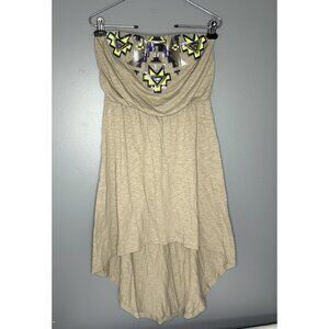 Express Embellished Strapless Dress Womens S High Low Sequin Aztec Y2K Festival